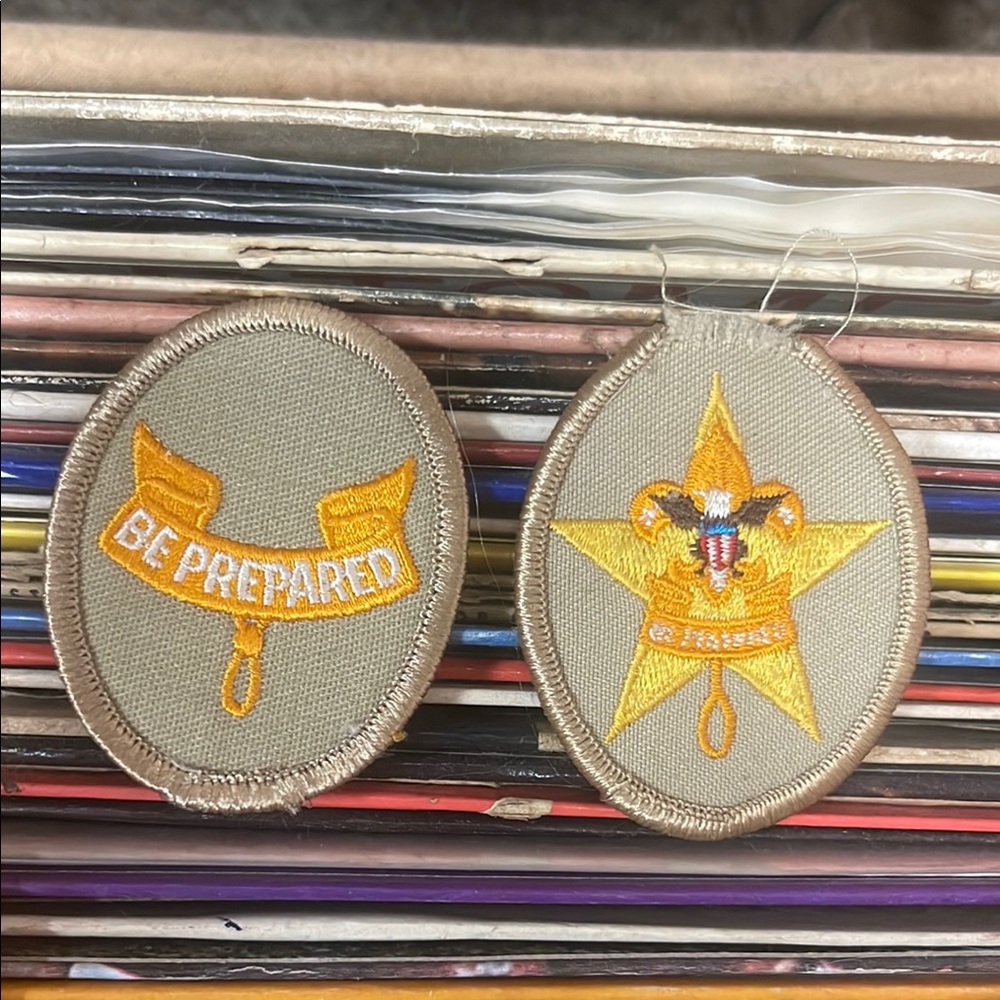 Vintage Scout Patches with Gold and Tan Embroidery